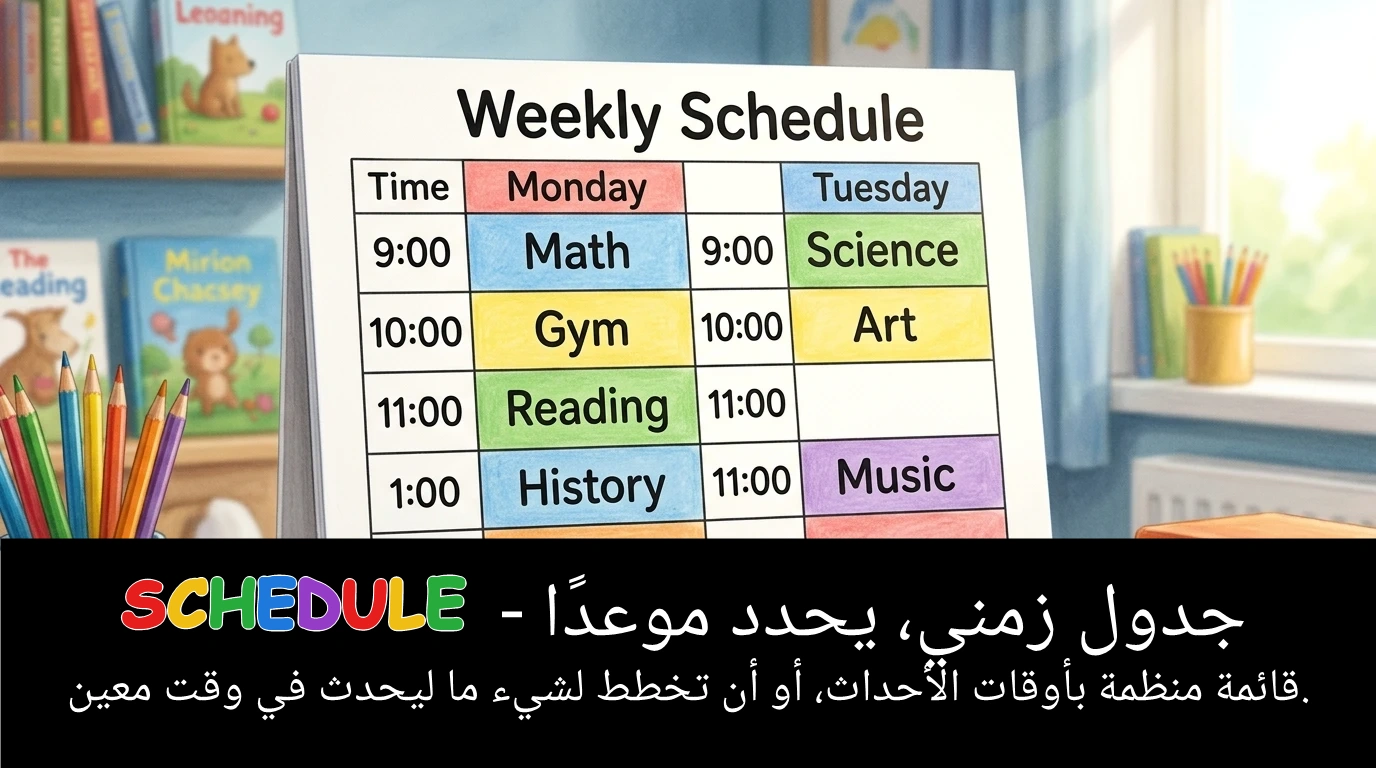 Arabic Illustration for schedule